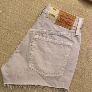 Purple Levi 501 shorts